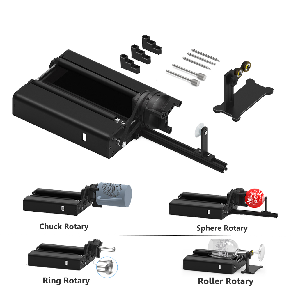 Rotary Axis Laser Engraver - Twotrees TR2 PRO Rotary Roller 360°