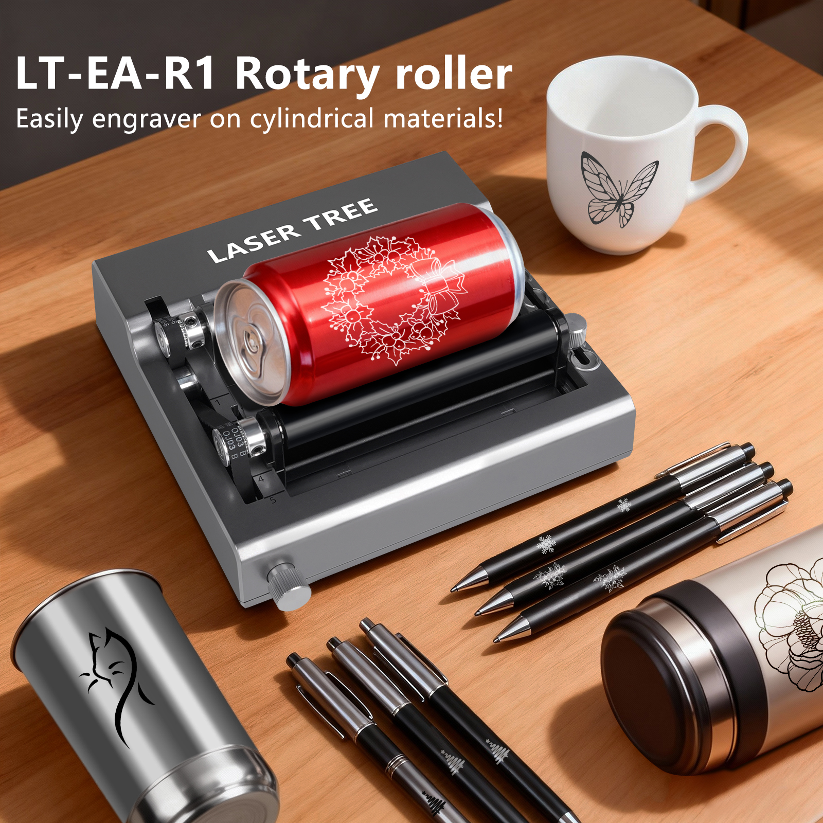 Rotary Axis Laser Engraver - Laser Tree Laser Rotary Roller Engraving