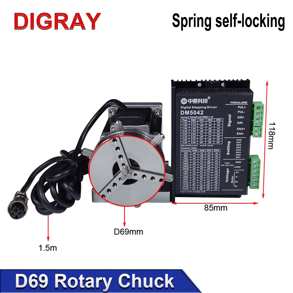 DIGRAY D69 CNC Router Laser Ma - огляд і ціна Rotary Axis Laser Engraver