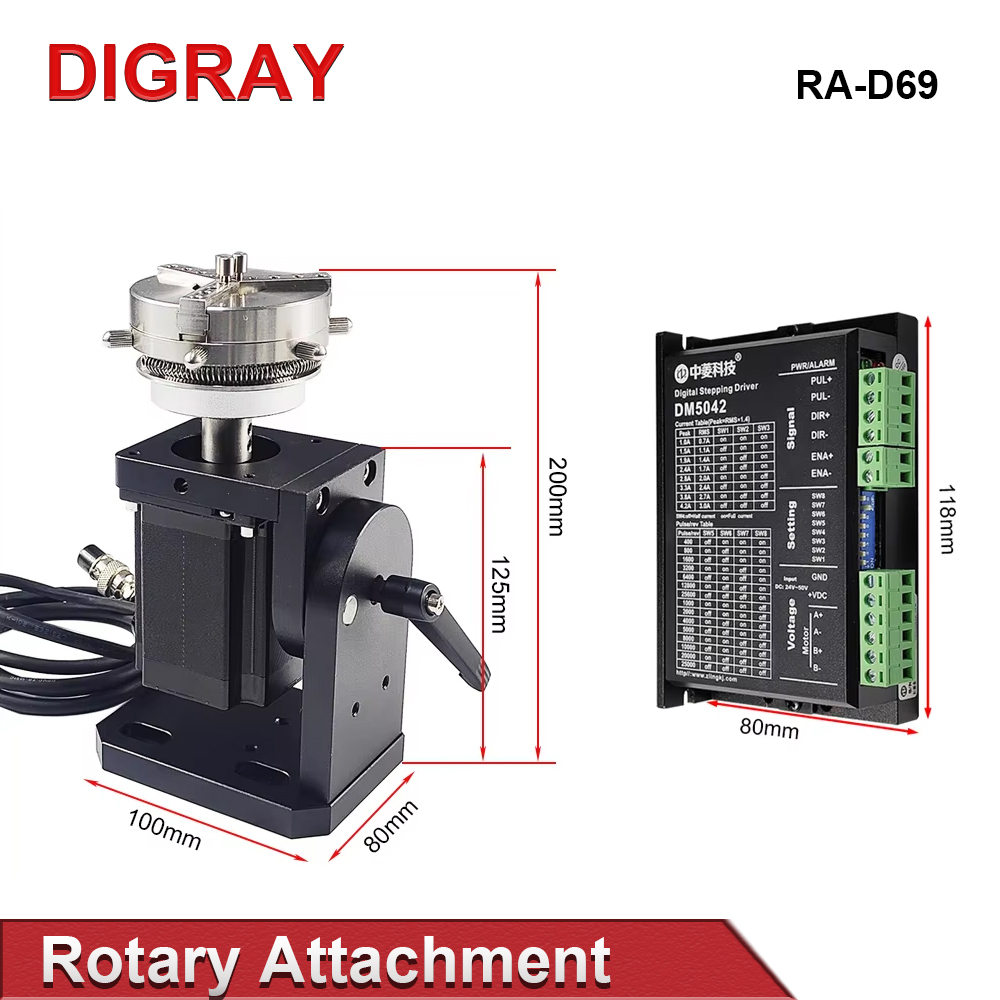 Digray D69 D60 Laser Marking M - огляд і ціна Rotary Axis Laser Engraver