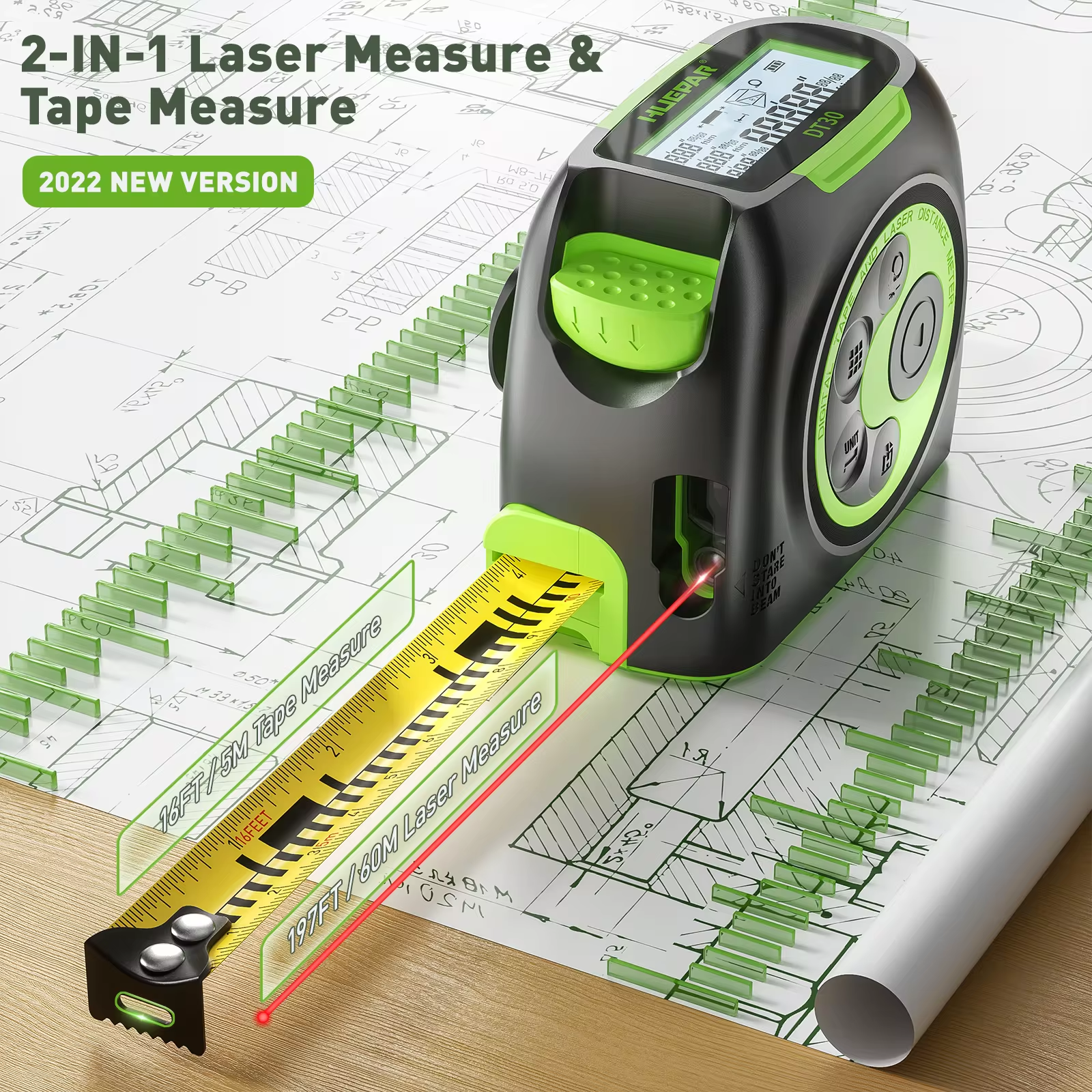 Huepar Digital 60M 197ft Laser - огляд і ціна Industrial Laser Training