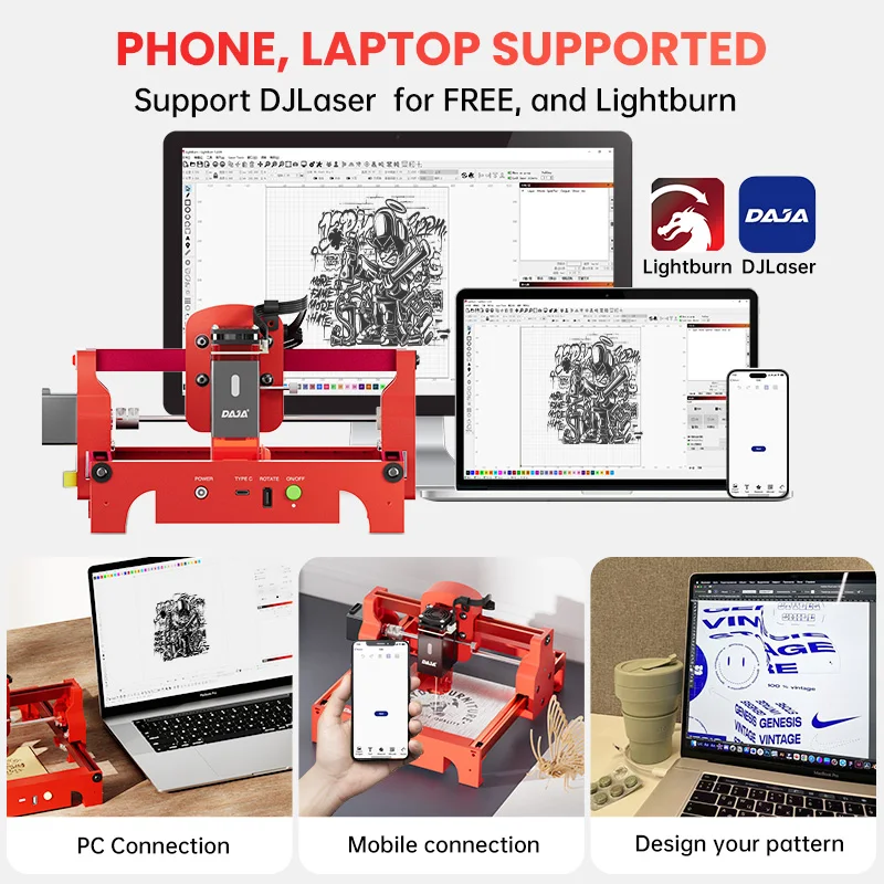 DAJA A7 Laser Engraver 5W Mini - огляд і ціна Fiber Laser Cutting Machine