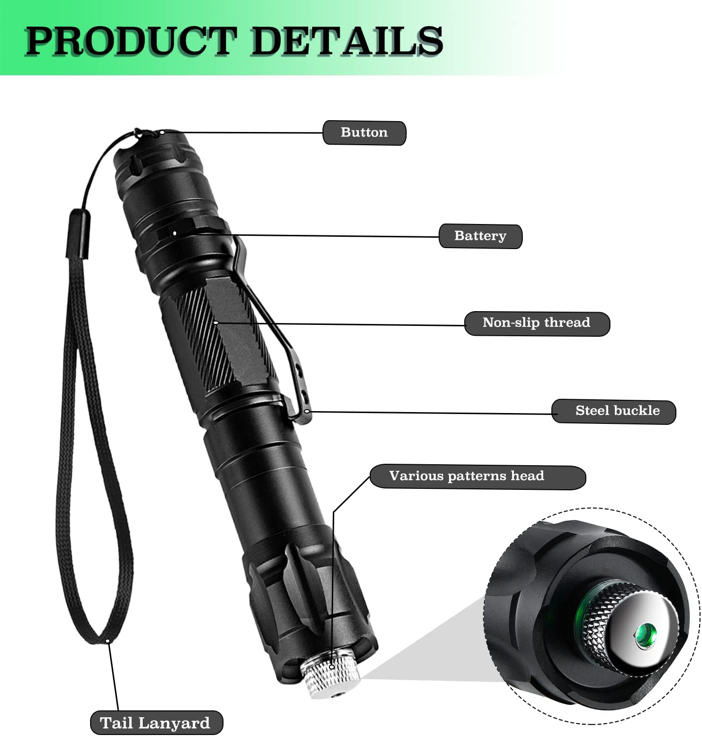 (Do not provide batteries)Gree - огляд і ціна Industrial Green Laser Pointer
