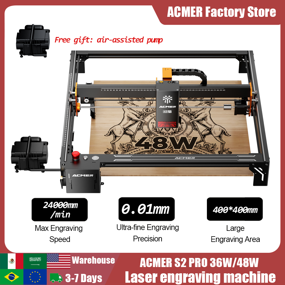 ACMER S2 PRO 36W/48W Laser Eng - огляд і ціна Fiber Laser Cutting Machine