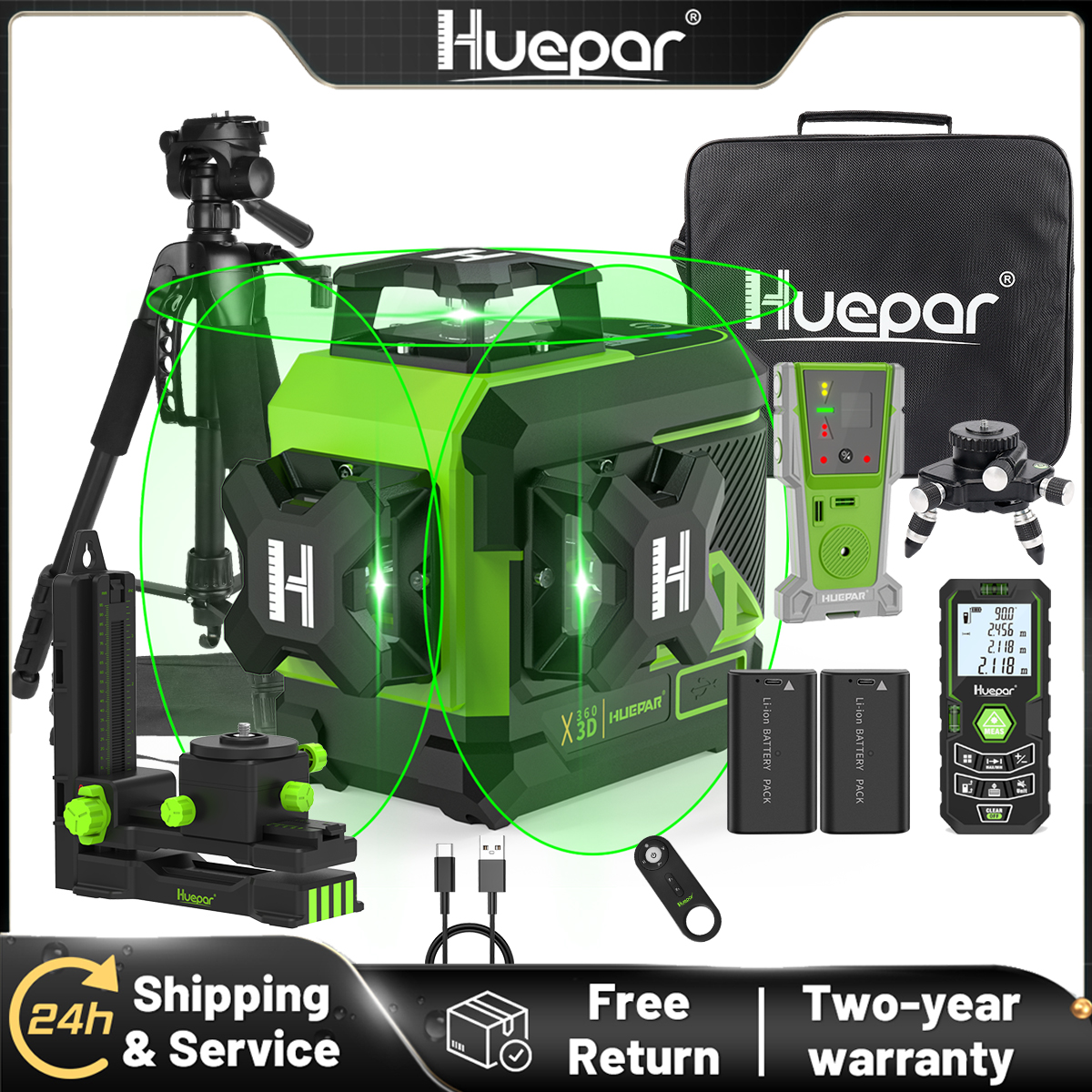 Huepar 3D Cross Line Laser Lev - огляд і ціна Industrial Laser Line