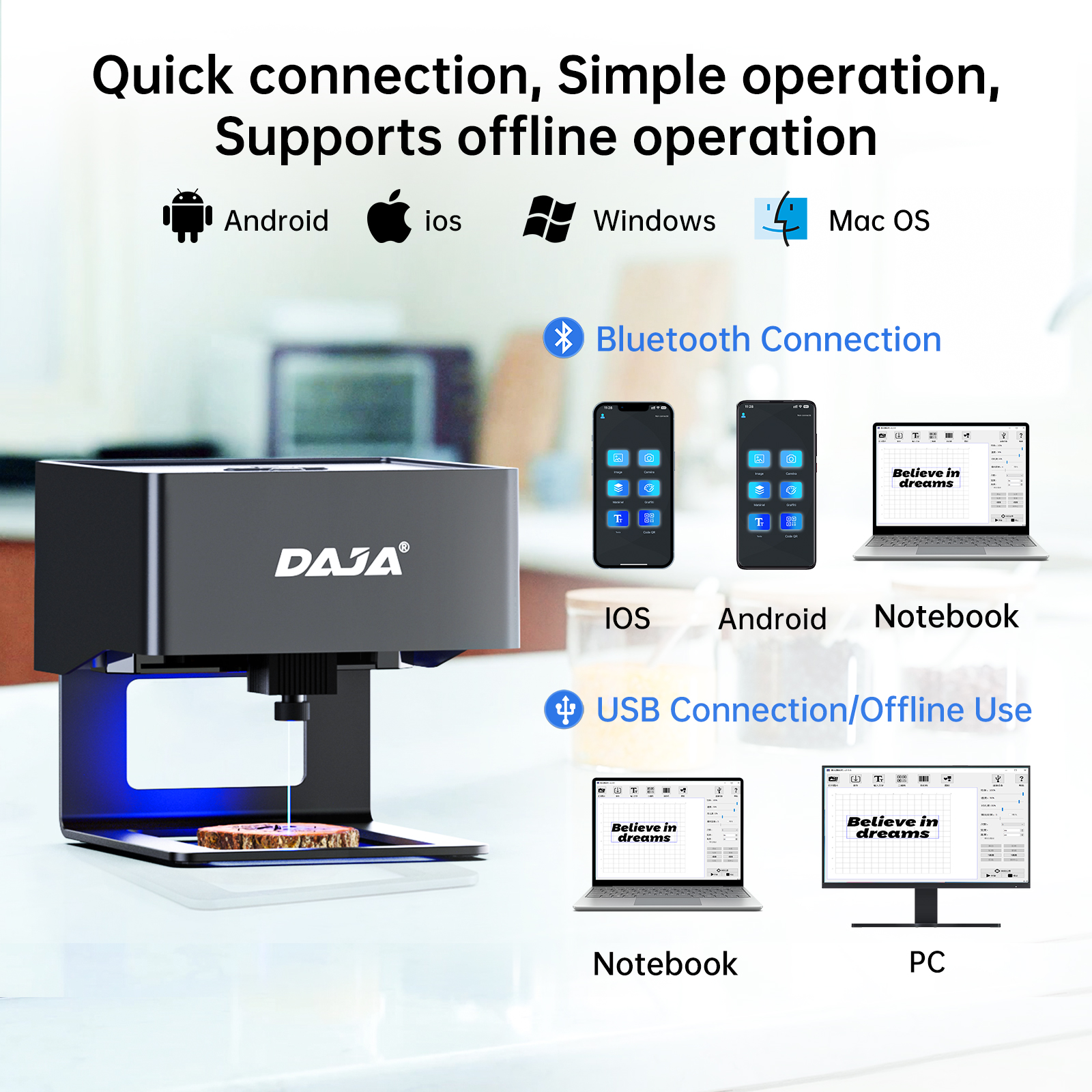 DAJA DJ6 Mini Portable Laser E - огляд і ціна Fiber Laser Cutting Machine